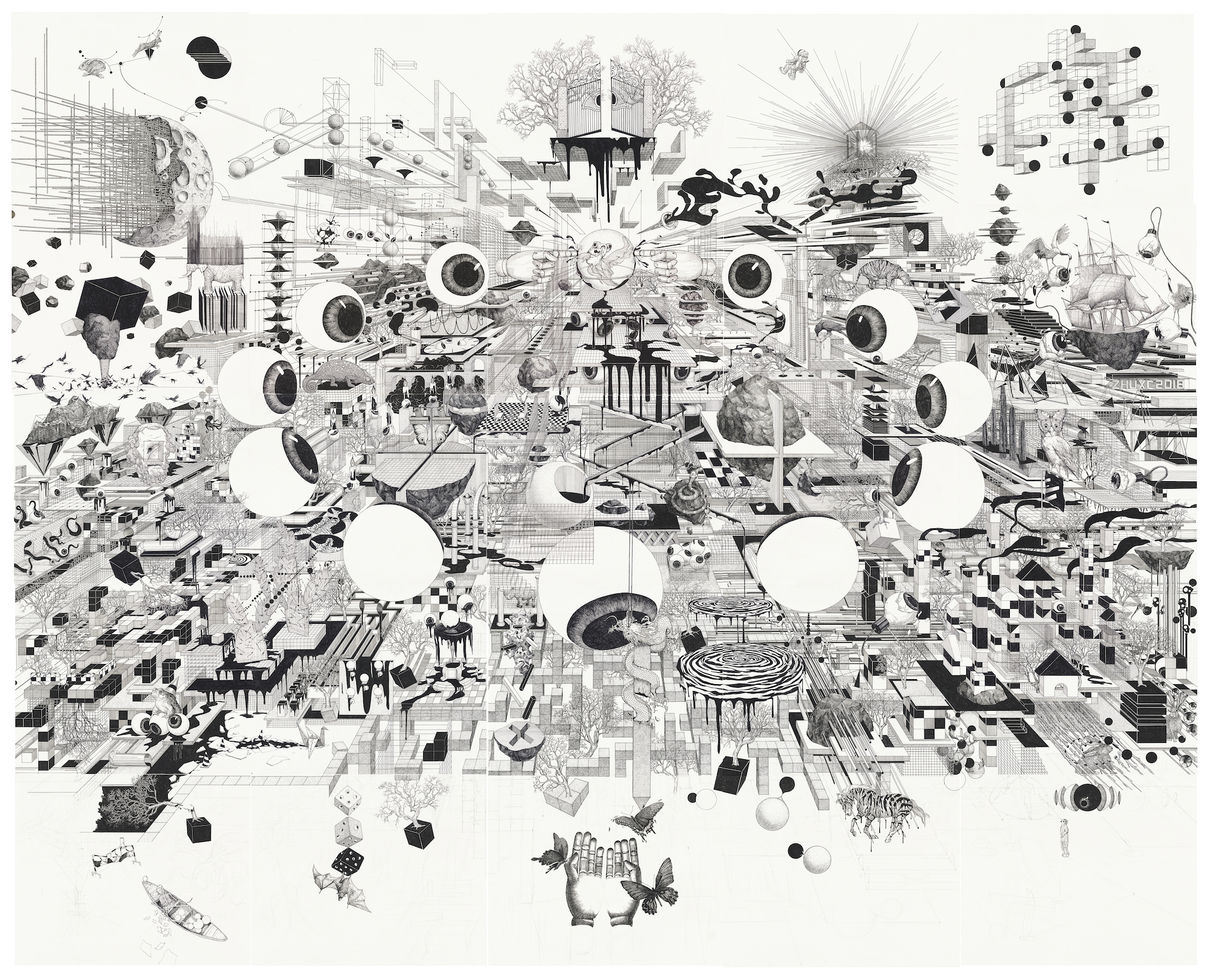 朱玺《灵感花园》 纸本水墨 50x70cmx25 2016-2021.jpg 朱玺《灵感花园》 纸本水墨 50x70cmx25 2016-2021.jpg